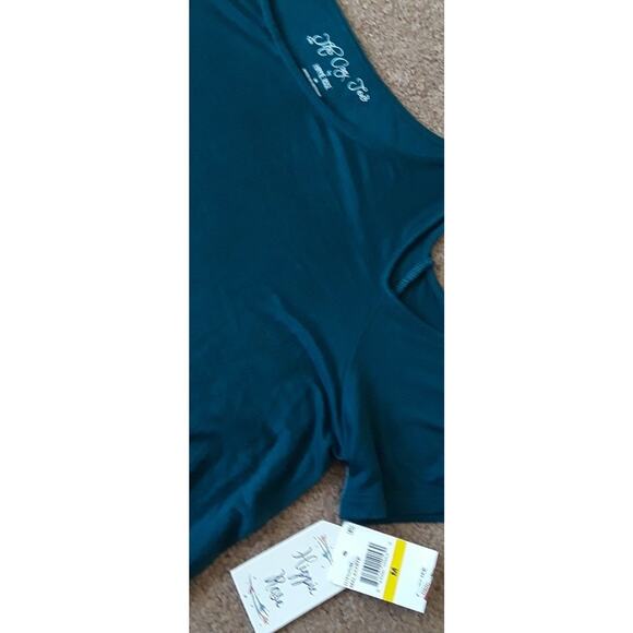 HIPPIE ROSE Stretch Knit Tunic Top Exposed Shoulders NEW Size M Bright Festival - Picture 3 of 6